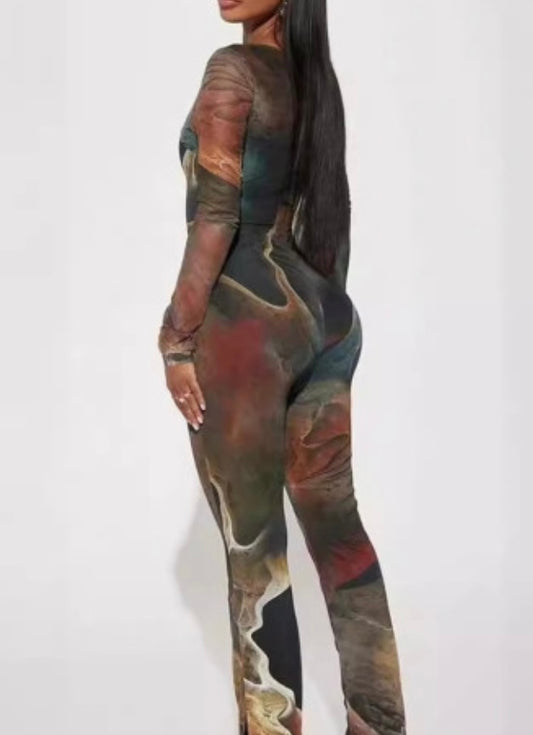 Mesmerized Long-Sleeve Jumpsuit